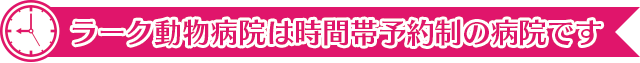 ラーク動物病院は時間帯予約制の病院です